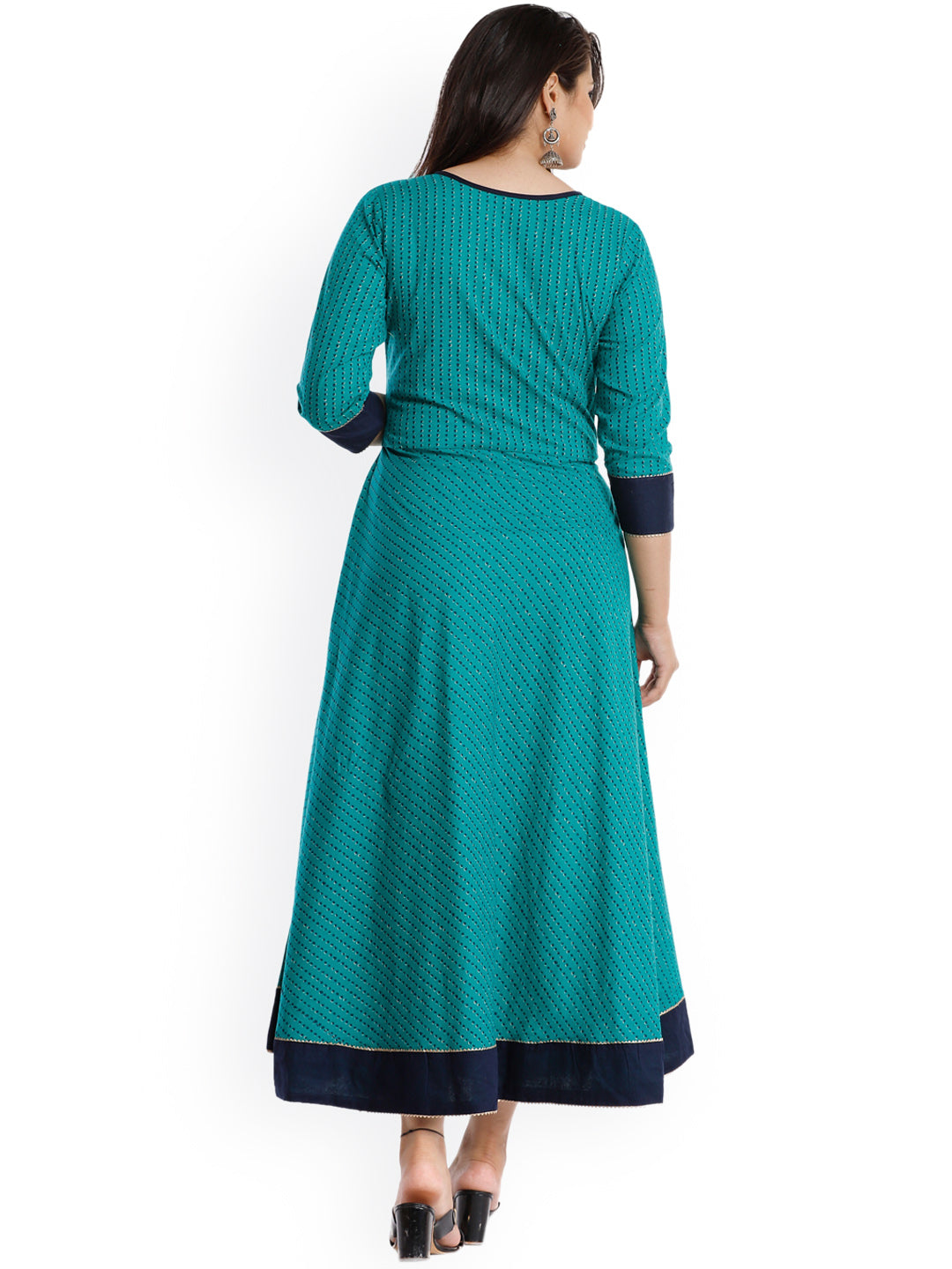 Kalini Women Green Yoke Design Thread Work Anarkali Kurta - Distacart