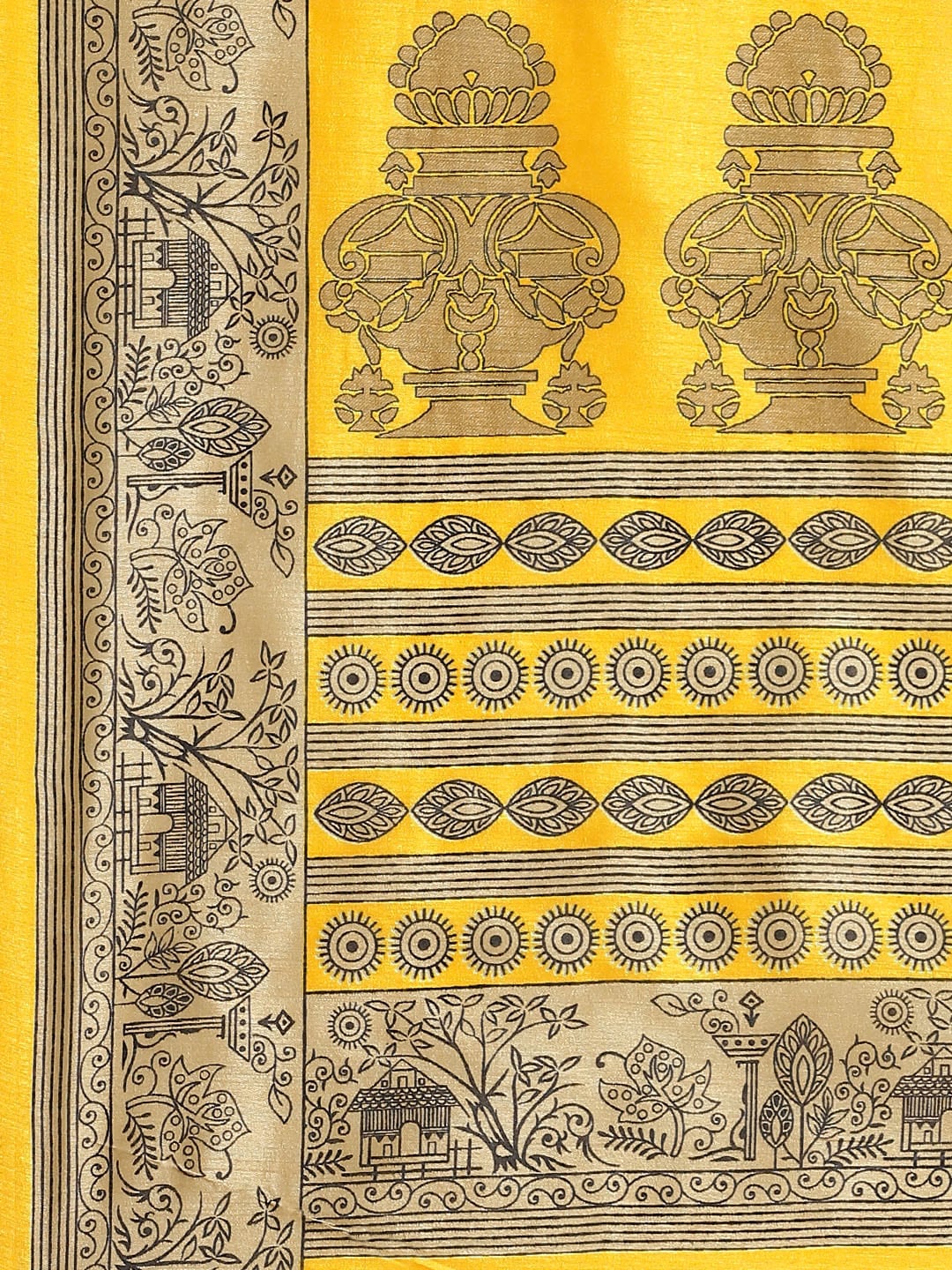 Saree Mall Yellow & Beige Printed Saree - Distacart