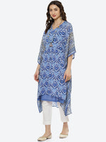 Thumbnail for Biba Women White Ethnic Motifs Printed Pure Cotton Kurti with Trousers - Distacart