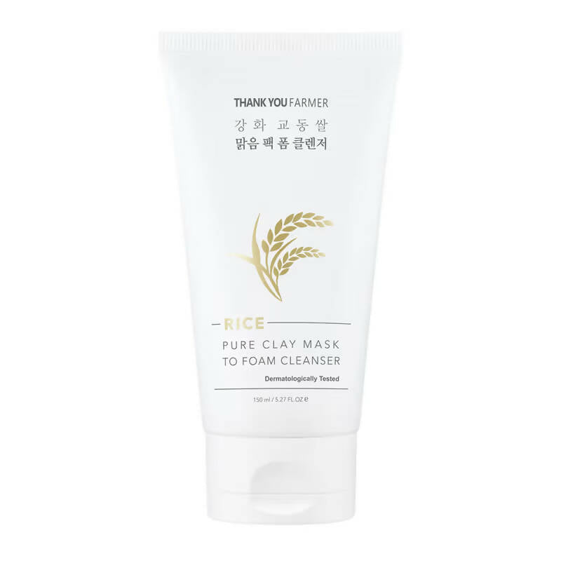 Thank You Farmer Rice Pure Clay Mask To Foam Cleanser - Distacart