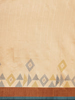Thumbnail for Saree Mall Beige & Brown Geometric Printed Taant Sarees - Distacart