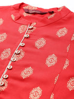 Thumbnail for Sangria Women Red Ethnic Motifs Printed Kurta with Palazzos - Distacart
