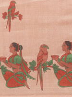 Thumbnail for Saree Mall Peach-Coloured & Red Printed Saree - Distacart