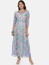 Thumbnail for Souchii Multicoloured Printed Maxi Dress - Distacart