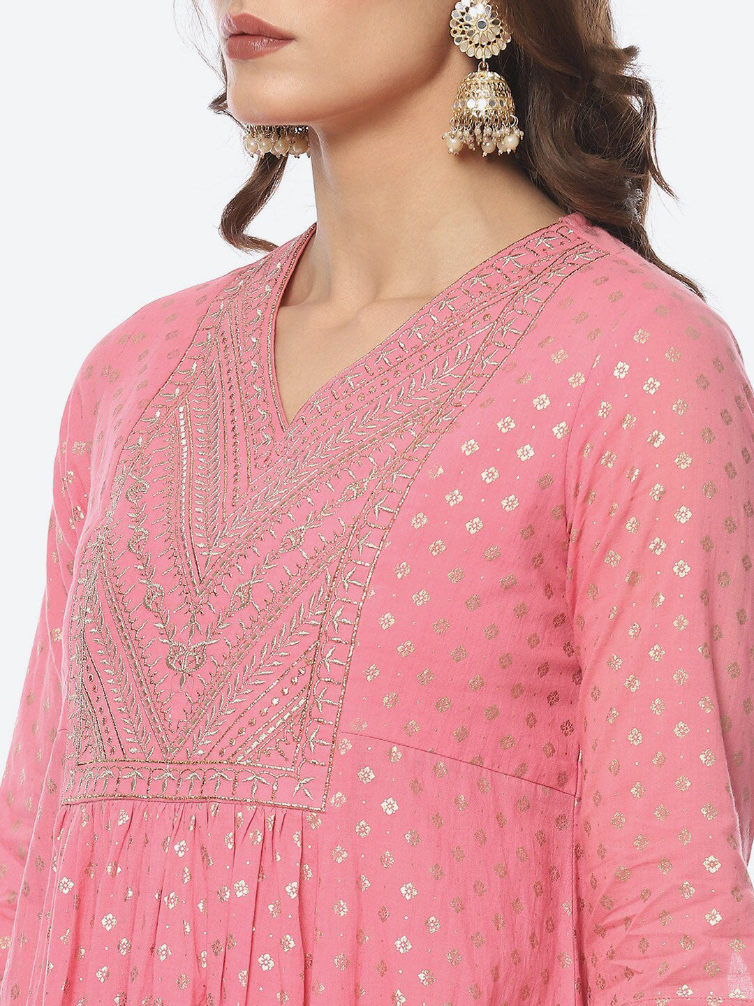 Biba Women Ethnic Motifs Printed Zari Work Kurta With Palazzos & Dupatta - Distacart