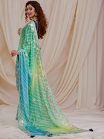 Thumbnail for Koskii Striped Embroidered Saree - Distacart