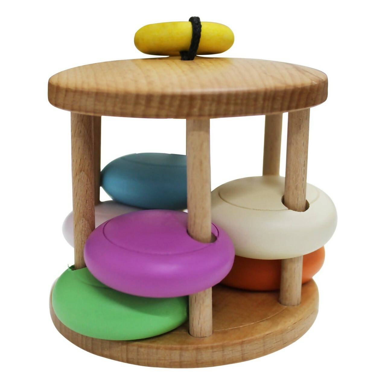 Matoyi Colorful Wooden Bell Rattle For Babies - Distacart