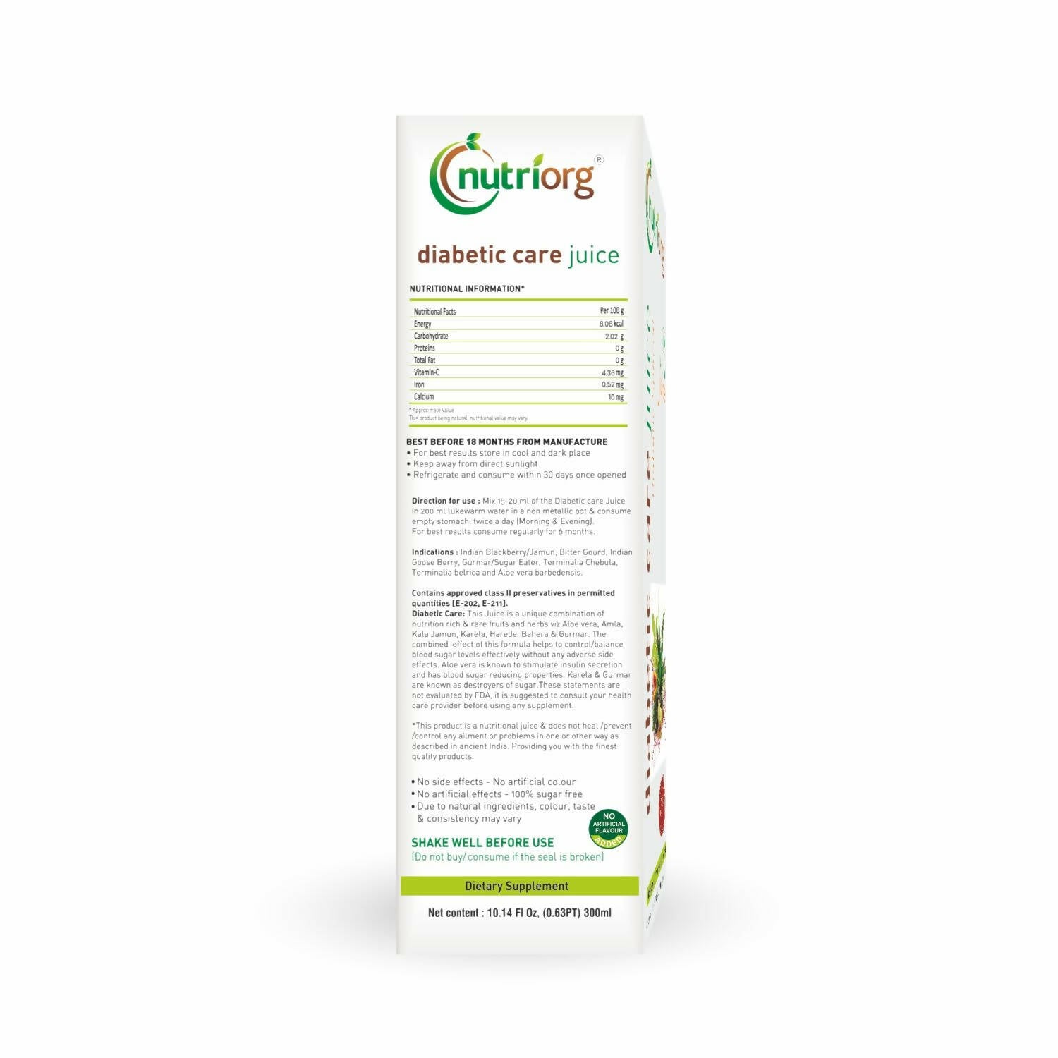 Nutriorg Diabetic Care Juice - Distacart