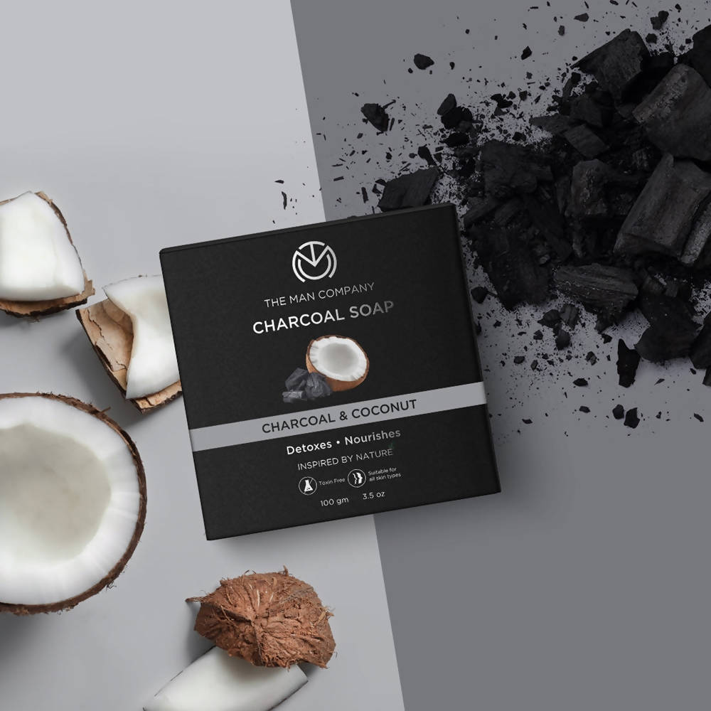The Man Company Charcoal Soap Bar - Charcoal & Coconut - Distacart
