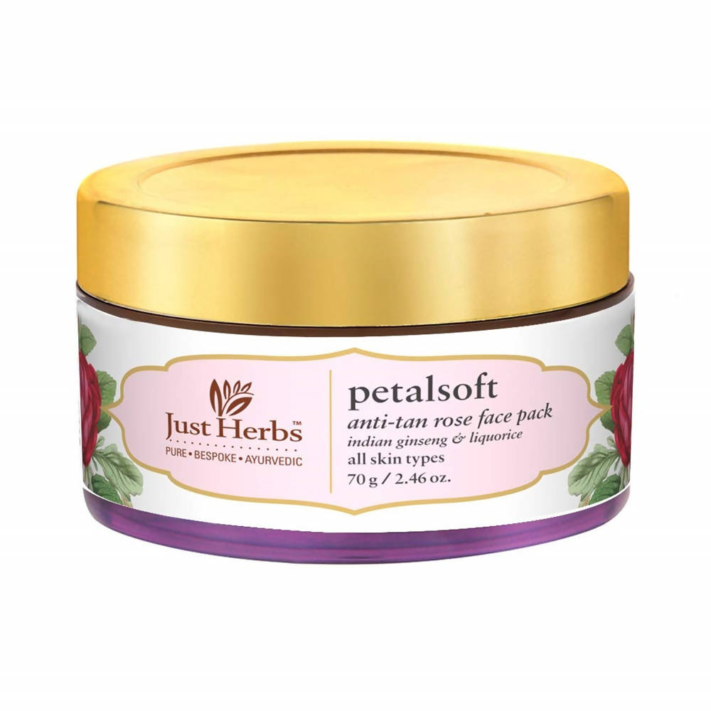 Just Herbs Petalsoft Anti-Tan Rose Face Pack - Distacart