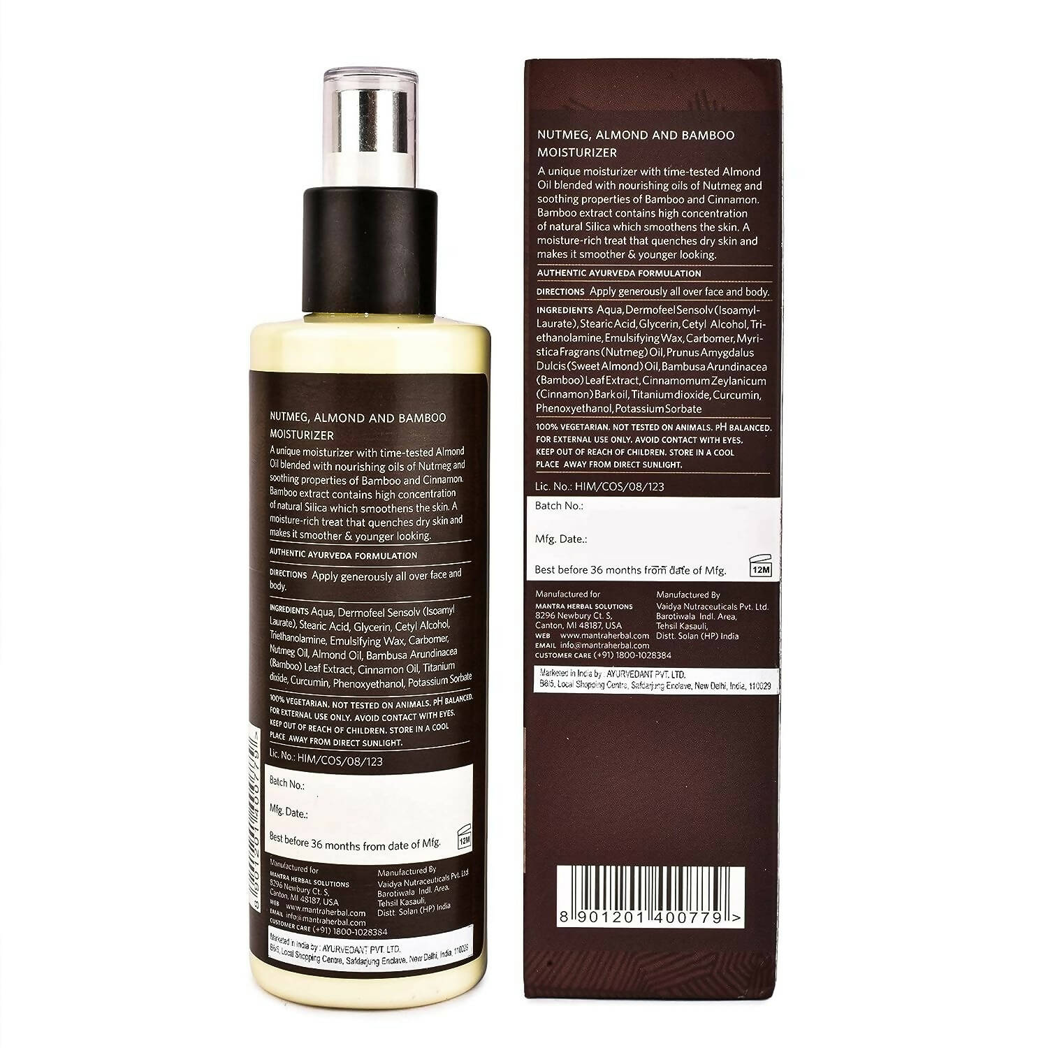 Mantra Herbal Nutmeg, Almond & Bamboo Moisturizer For Men - Distacart