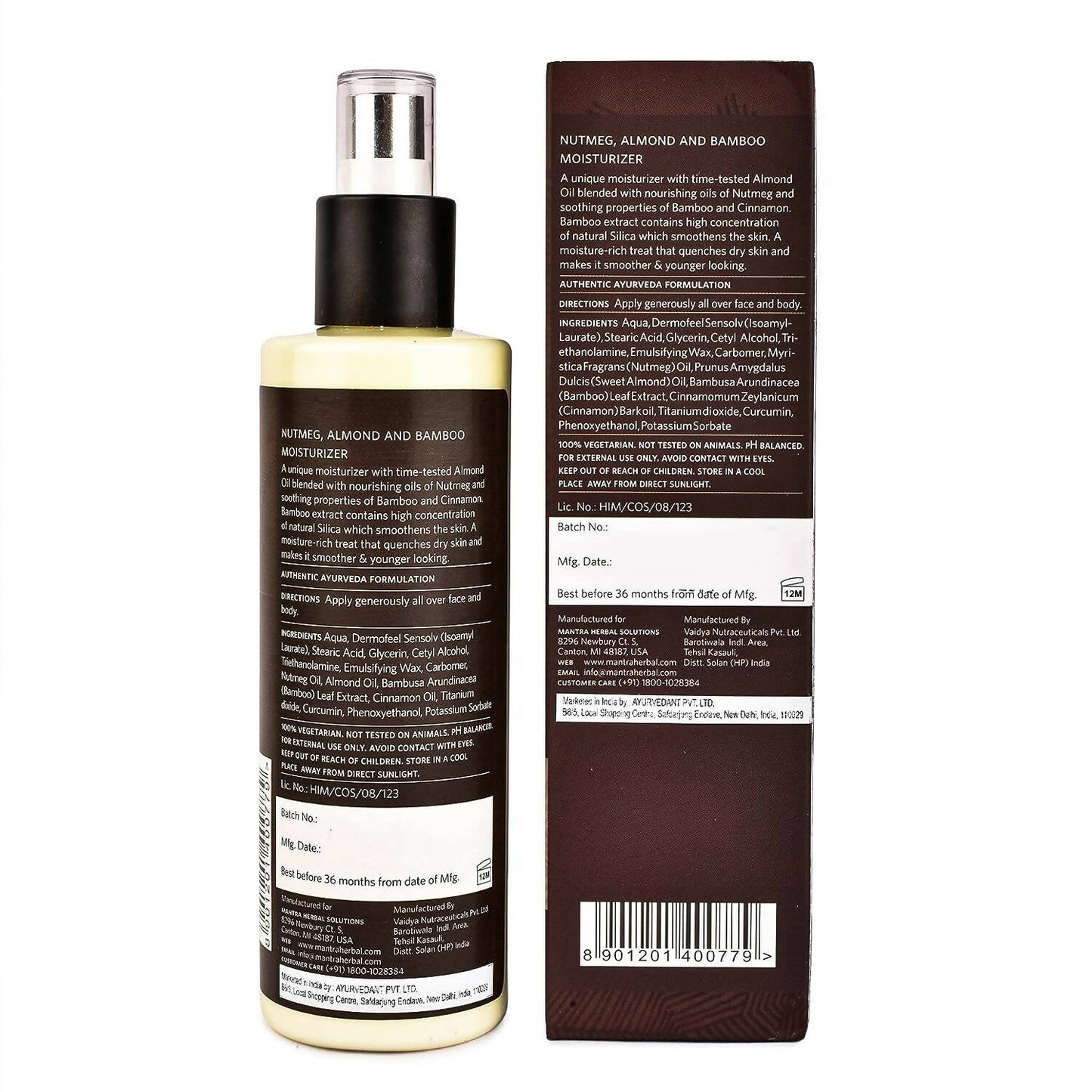 Mantra Herbal Nutmeg, Almond & Bamboo Moisturizer For Men - Distacart