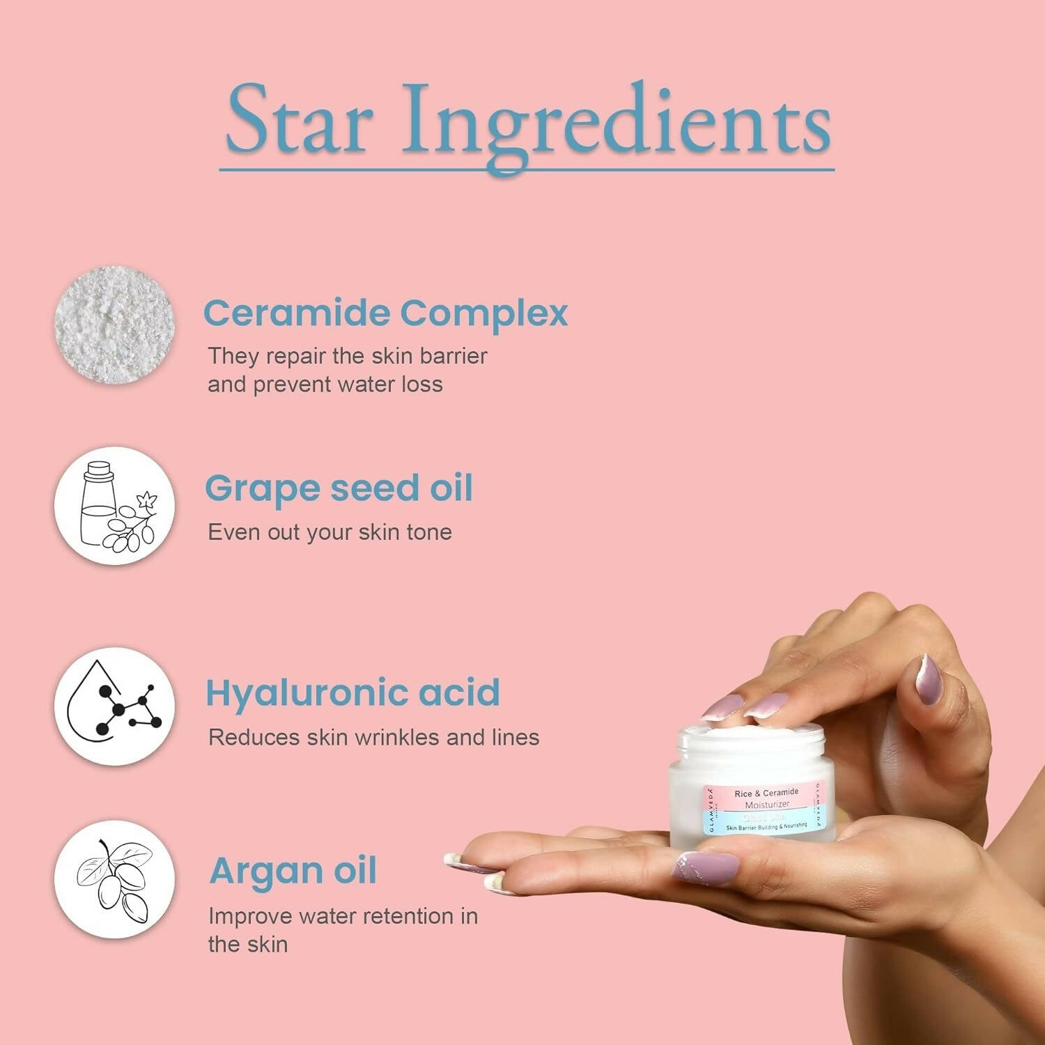 Glamveda Korean Glass Skin Rice & Ceramide Moisturizer - Distacart