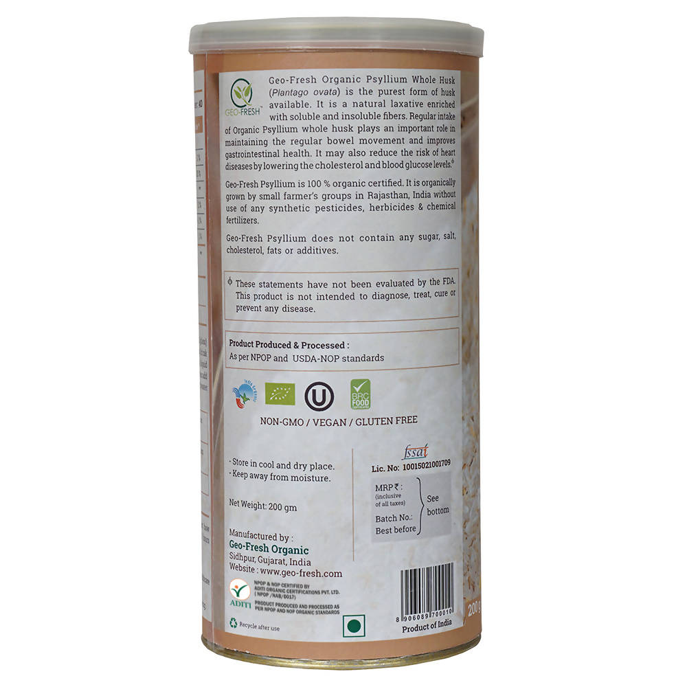 Geo-Fresh Organic Psyllium Whole Husk - Distacart