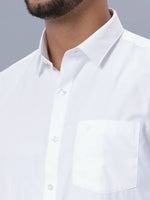 Thumbnail for Ramraj Cotton Mens Full Sleeve Formal Poly cotton White Shirt - Distacart