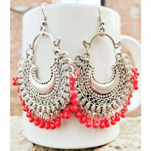 Chandbali Latest Fashion Color Tassel Alloy Drops Earrings