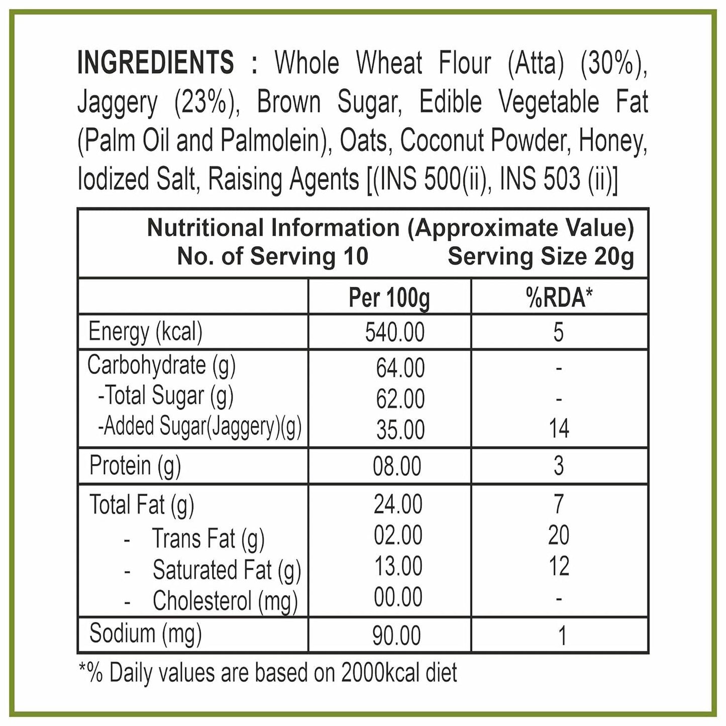 Dhampur Green Gur Oats Cookies - Distacart