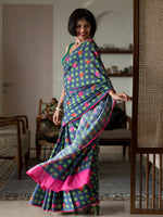 Thumbnail for Suta Multi Color Checked Pure Cotton Saree - Distacart