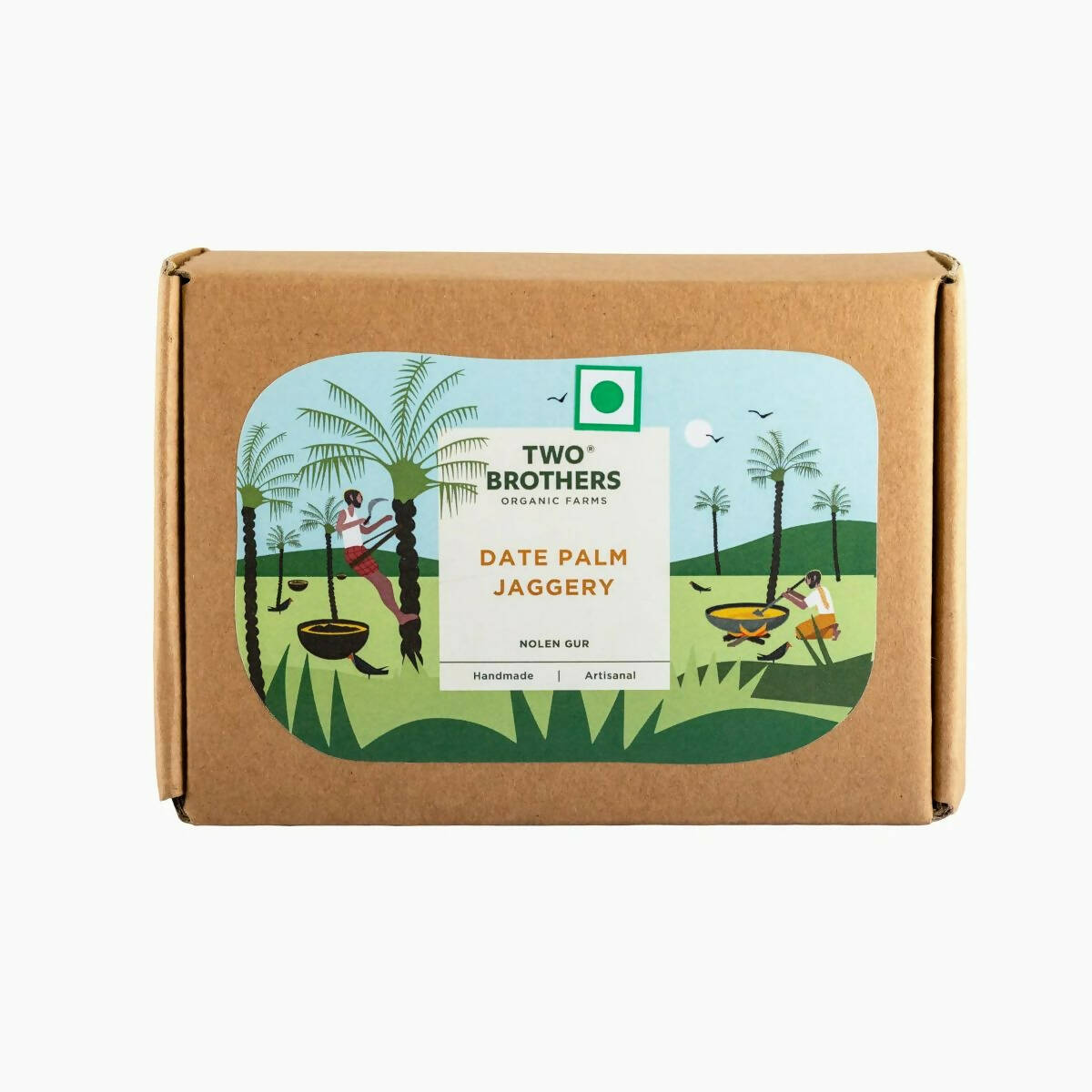 Two Brothers Organic Farms Date Palm Jaggery Solid, Pure Date Palm Sap - Distacart