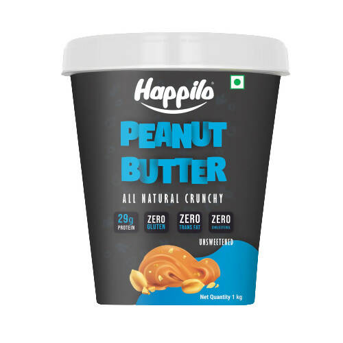 Happilo All Natural Unsweetened Peanut Butter Crunchy - Distacart