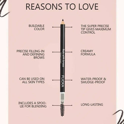 FLiCKA Rule with Brows Brow Pencil - Black - Distacart