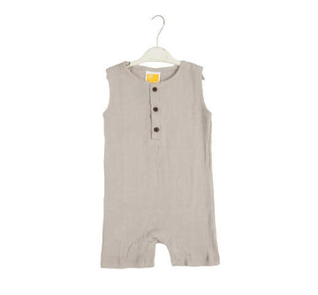 Sunshine Baby Cute Organic Muslin Cotton Sleeveless Knee Length Rompers - Grey - Distacart
