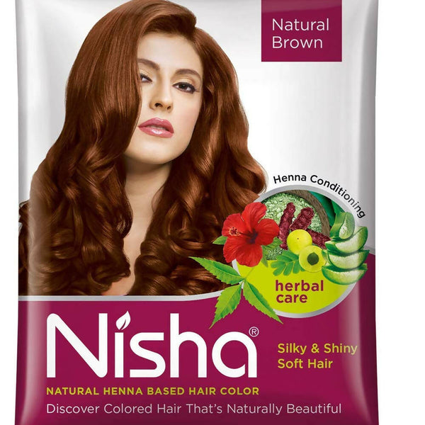 Nisha Henna Based Hair Color Natural Brown - Distacart