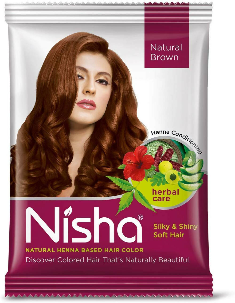 Nisha Henna Based Hair Color Natural Brown - Distacart