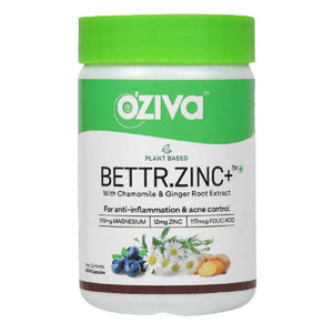 OZiva Plant Based Bettr.Zinc+ With Chamomile & Ginger Root Extract