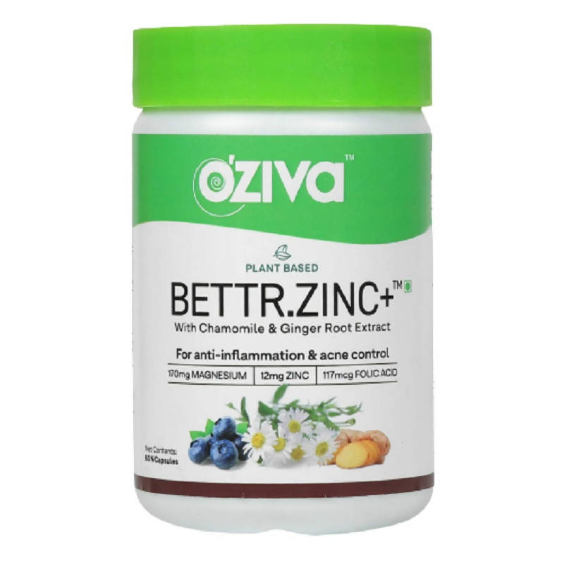 OZiva Plant Based Bettr.Zinc+ With Chamomile &amp; Ginger Root Extract