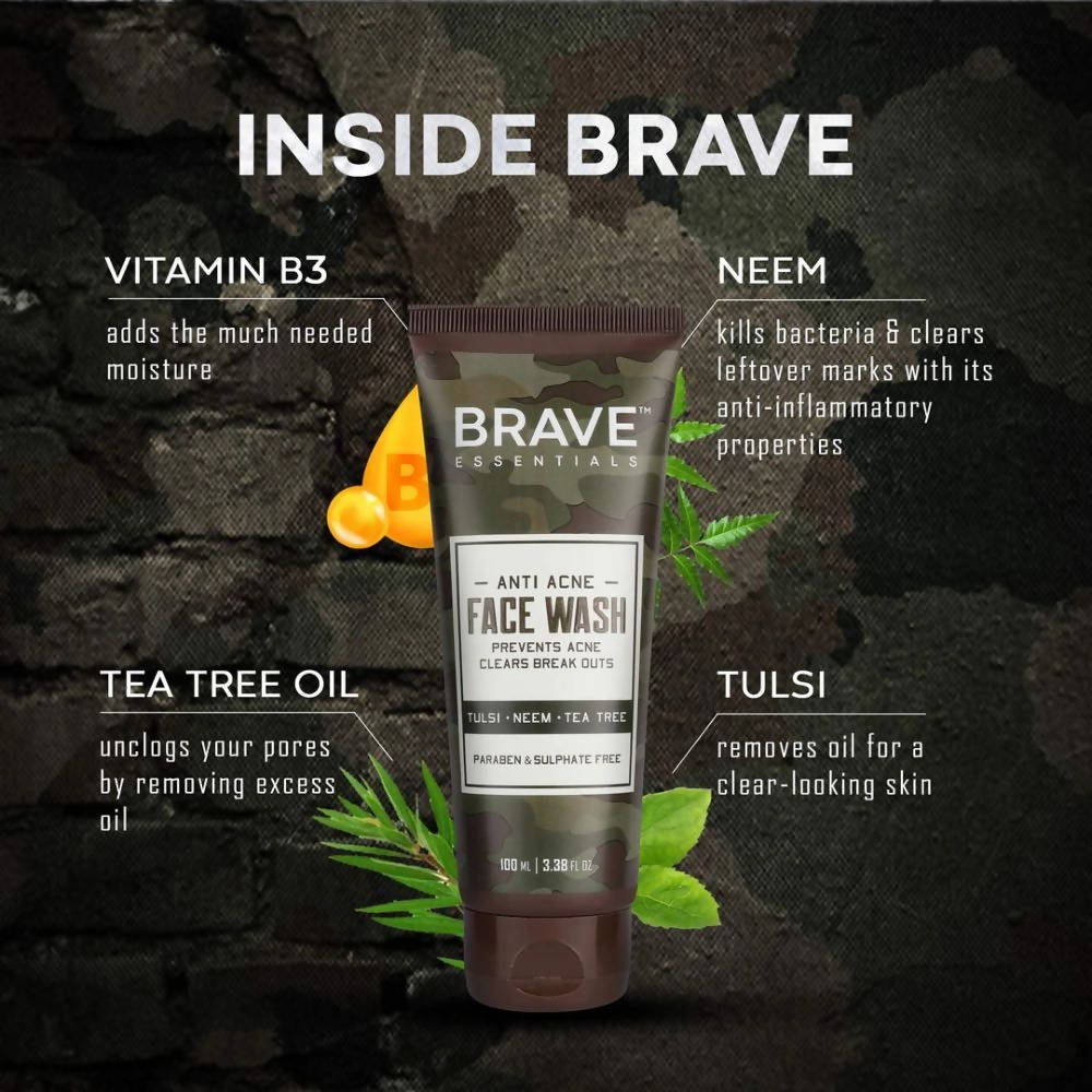 Brave Essentials Anti-Acne Face Wash - Distacart