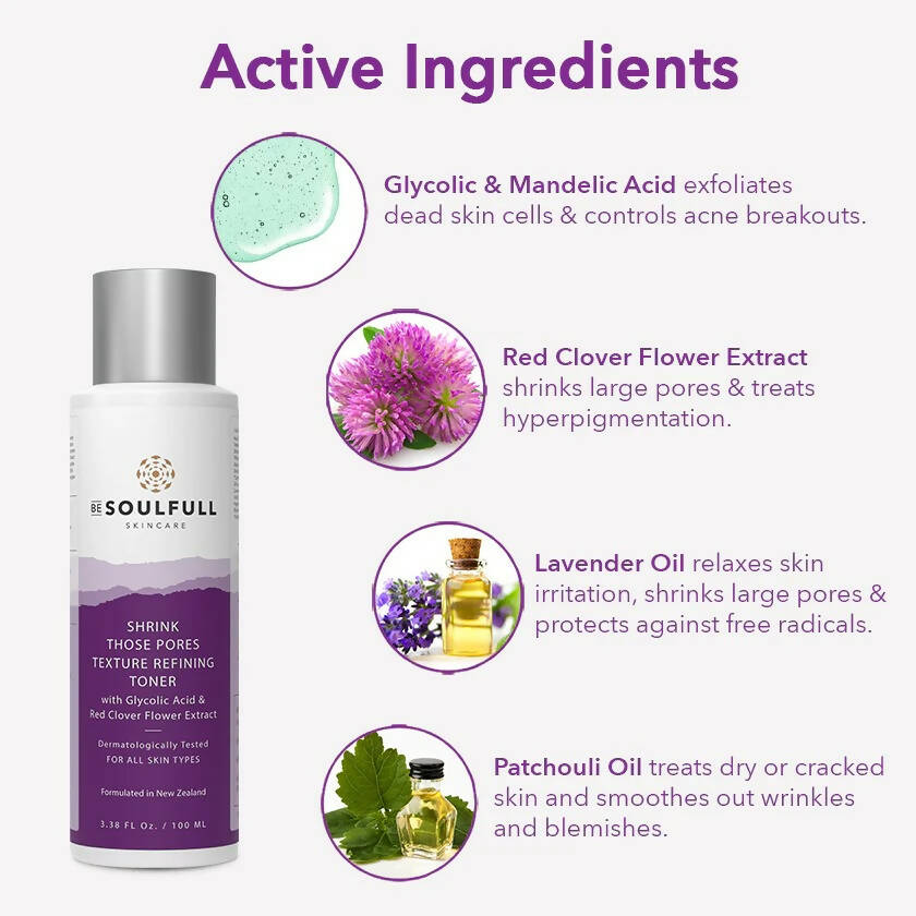 Be Soulfull Shrink Those Pores Texture Refining Toner - Distacart