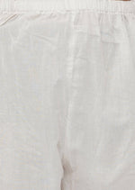 Thumbnail for Little Bansi Cotton Silk Floral Kurta with Pearl Buttons & Pyjama - Orange & Cream - Distacart
