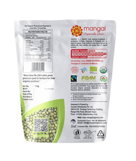 Mangal Organics Green Moong Whole - Distacart
