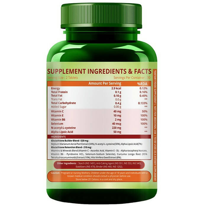 Himalayan Organics Glutathione Builder Tablets - Distacart