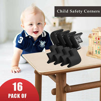 Thumbnail for Safe-O-Kid Set of 16 Corner L Shaped Corner Guards for Kids safety- Black-Small - Distacart