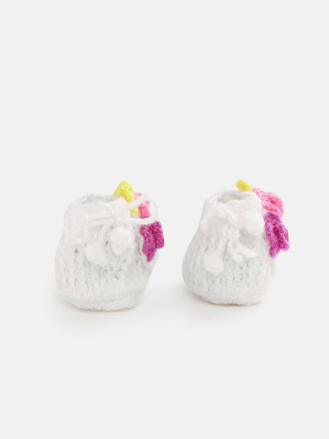 Chutput Kids Woollen Hand Knitted Flower Detailed Booties - White - Distacart
