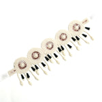 Thumbnail for Mominos Fashion Johar Kamal Handicraft Gold/Off White Pearls Necklace with Earrings For Women - Distacart