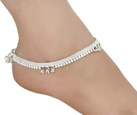 Thumbnail for AanyaCentric Silver Plated White Metal Payal Indian Traditional Ethnic Fashion Imitation Jewellery Foot Chain - Distacart
