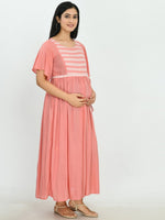 Thumbnail for Kalini Women Flared Sleeves Maternity Anarkali Kurta - Distacart