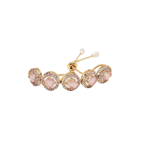 Rhodium-Plated Alloy American Diamond Studded Designer Bracelets - The Pari - Distacart