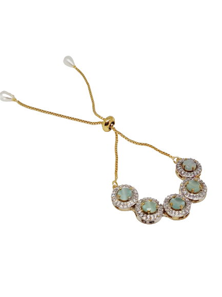 Rhodium-Plated Alloy American Diamond Studded Designer Bracelets - The Pari - Distacart