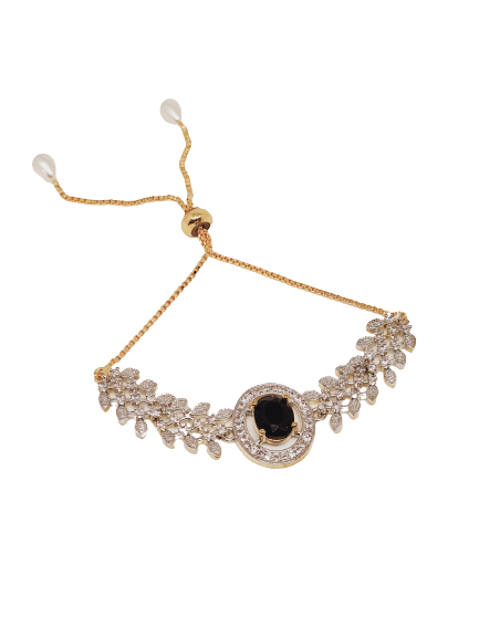 Rhodium-Plated Alloy Stone Studded Designer Bracelets - The Pari - Distacart