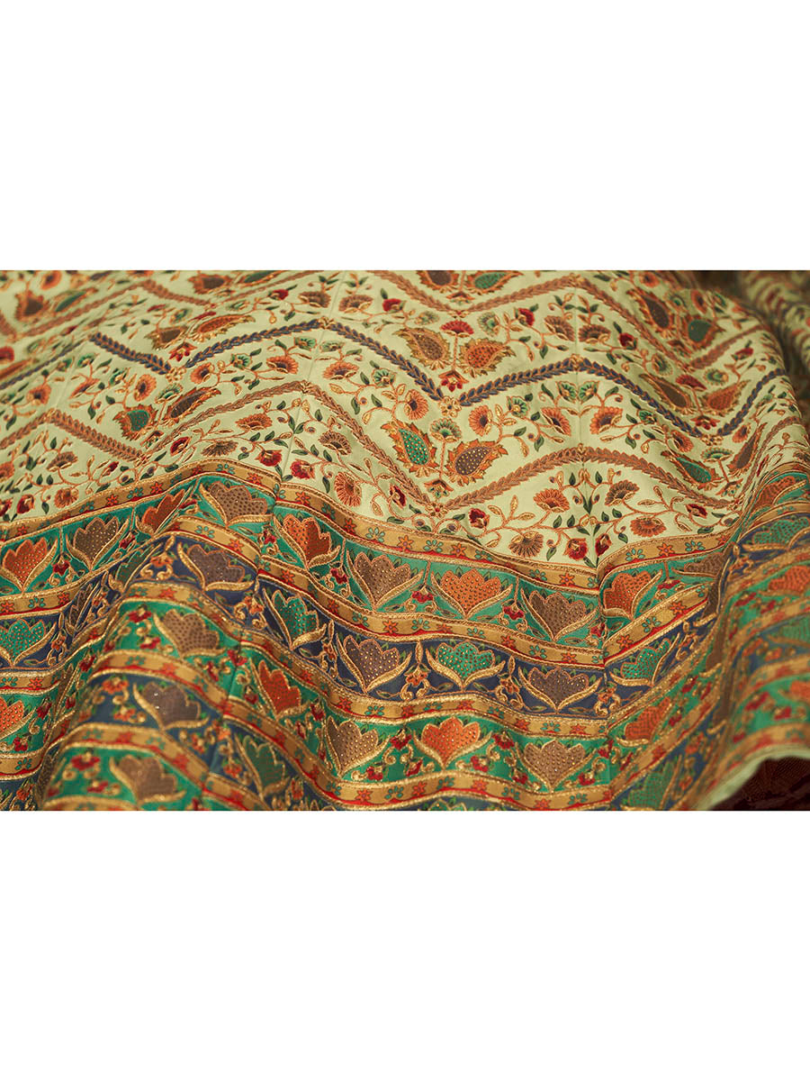 Myra Mint Green Art Silk Embroidered Designer Lehenga - Distacart