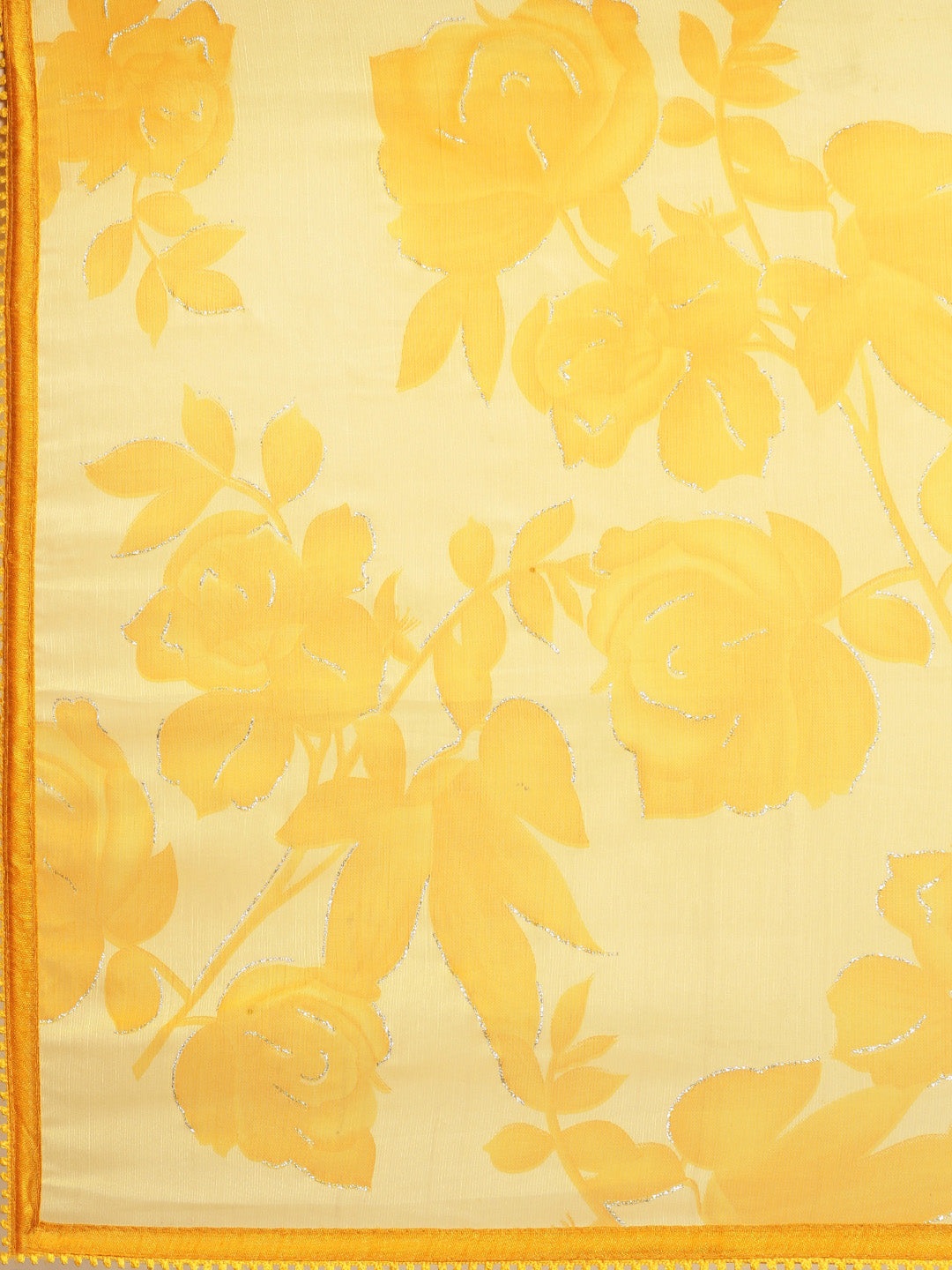 Sangria Yellow Floral Pure Chiffon Saree - Distacart
