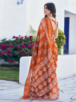 Thumbnail for Kalini Batik Printed Zari Saree - Distacart