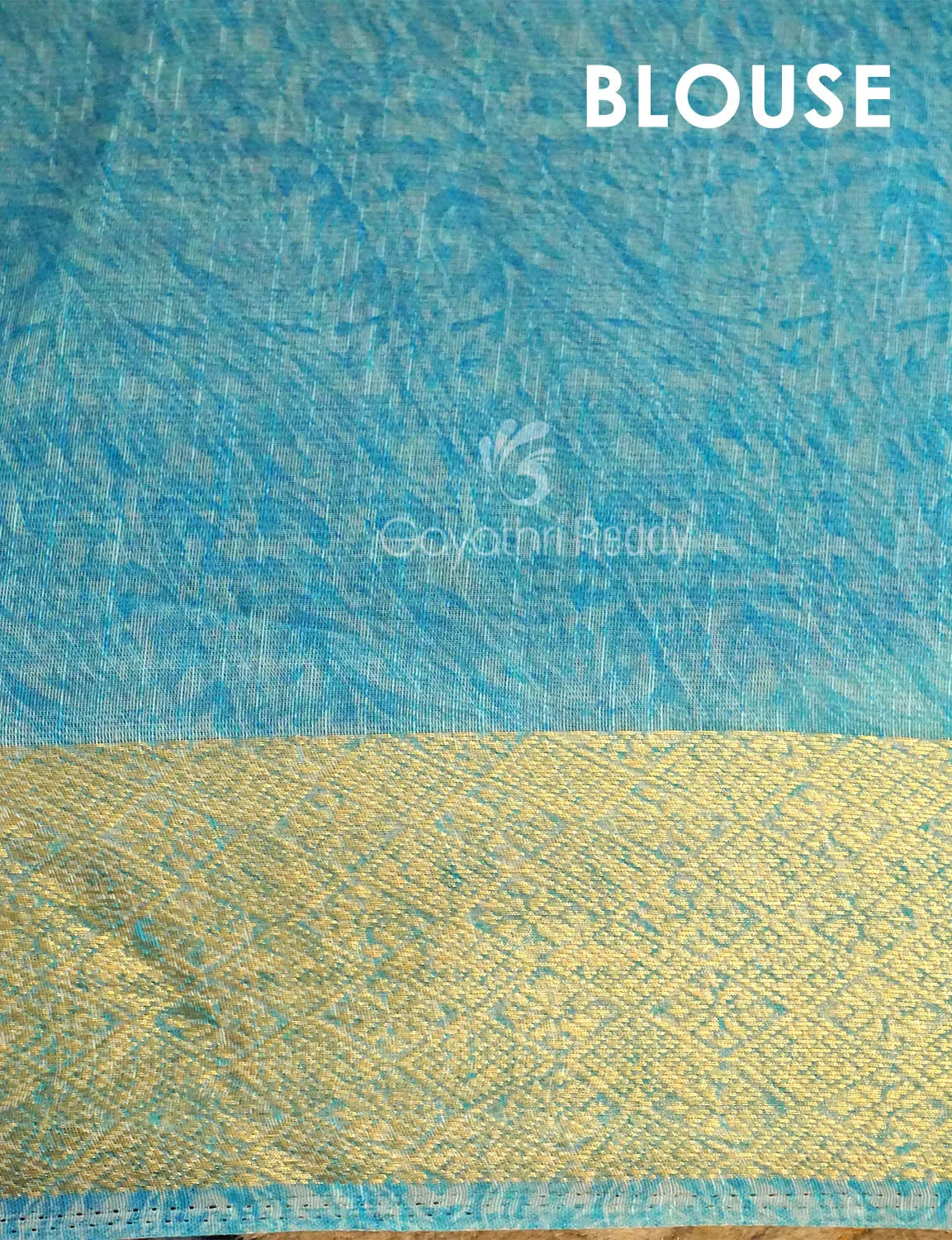 Pastel Blue Colour Floral All Over Print Semi Chanderi Saree By Gayathri Reddy Designer Studio - Distacart