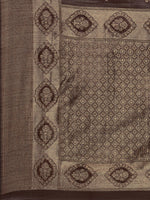 Thumbnail for Saree Mall Brown Ethnic Motifs Linen Blend Banarasi Saree - Distacart