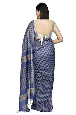 Mominos Fashion Royal Blue Color Bhagalpuri Saree