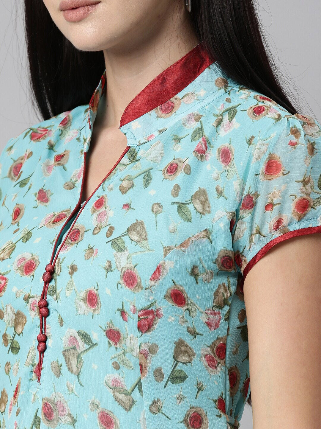 Souchii Blue Floral Printed Floral Anarkali Kurta - Distacart